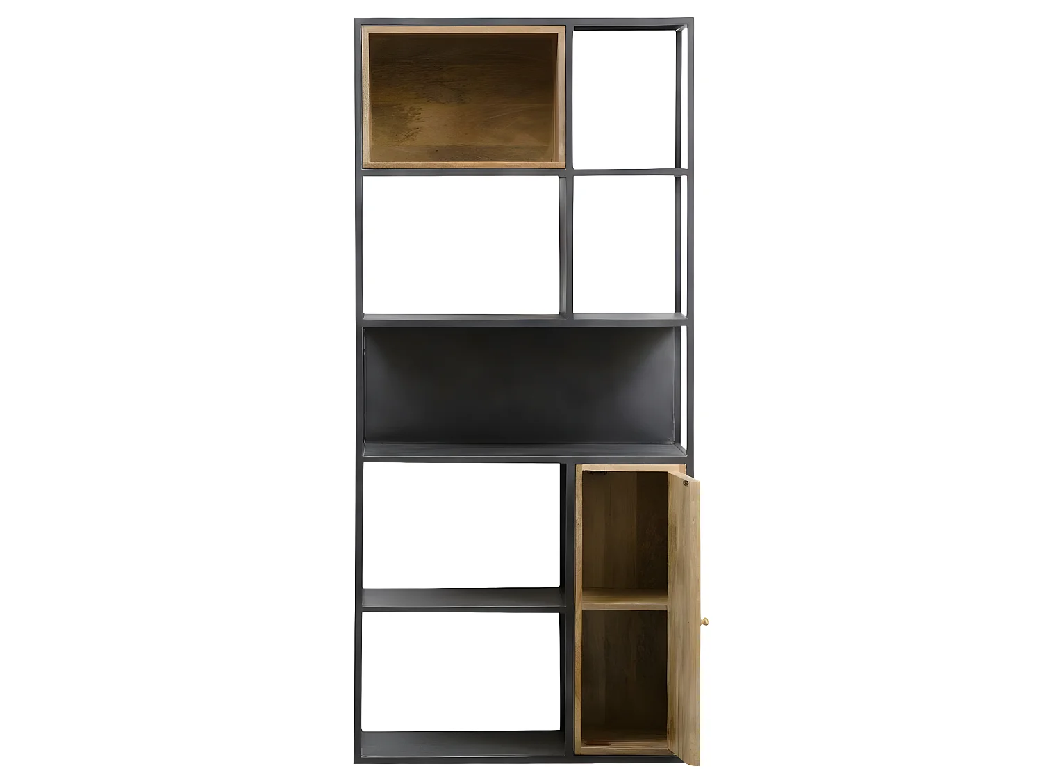 Bibliothèque en bois de manguier et métal Locker