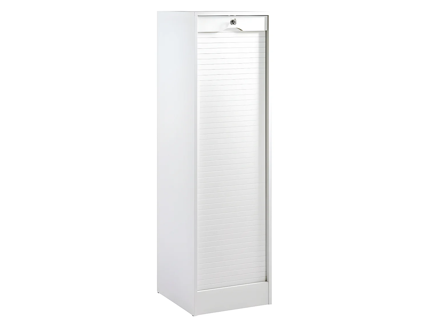 Classeur à Rideau Blanc 8 Tablettes 1 Kit DS Serrure L 41,4 H 140,4 P 44 cm