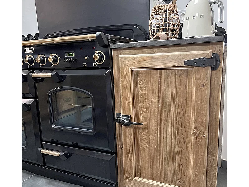 Meuble bas de cuisine 1 porte poignées frigo Champêtre