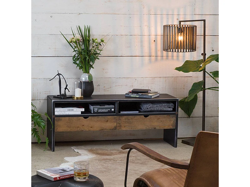 Petit meuble TV en bois massif Hollywood