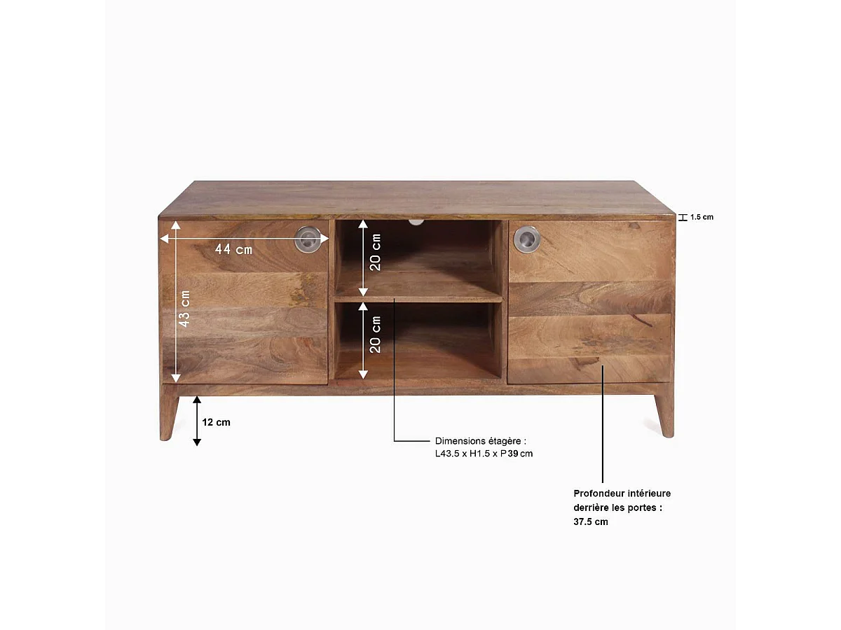 Meuble tv en bois de manguier Eloi