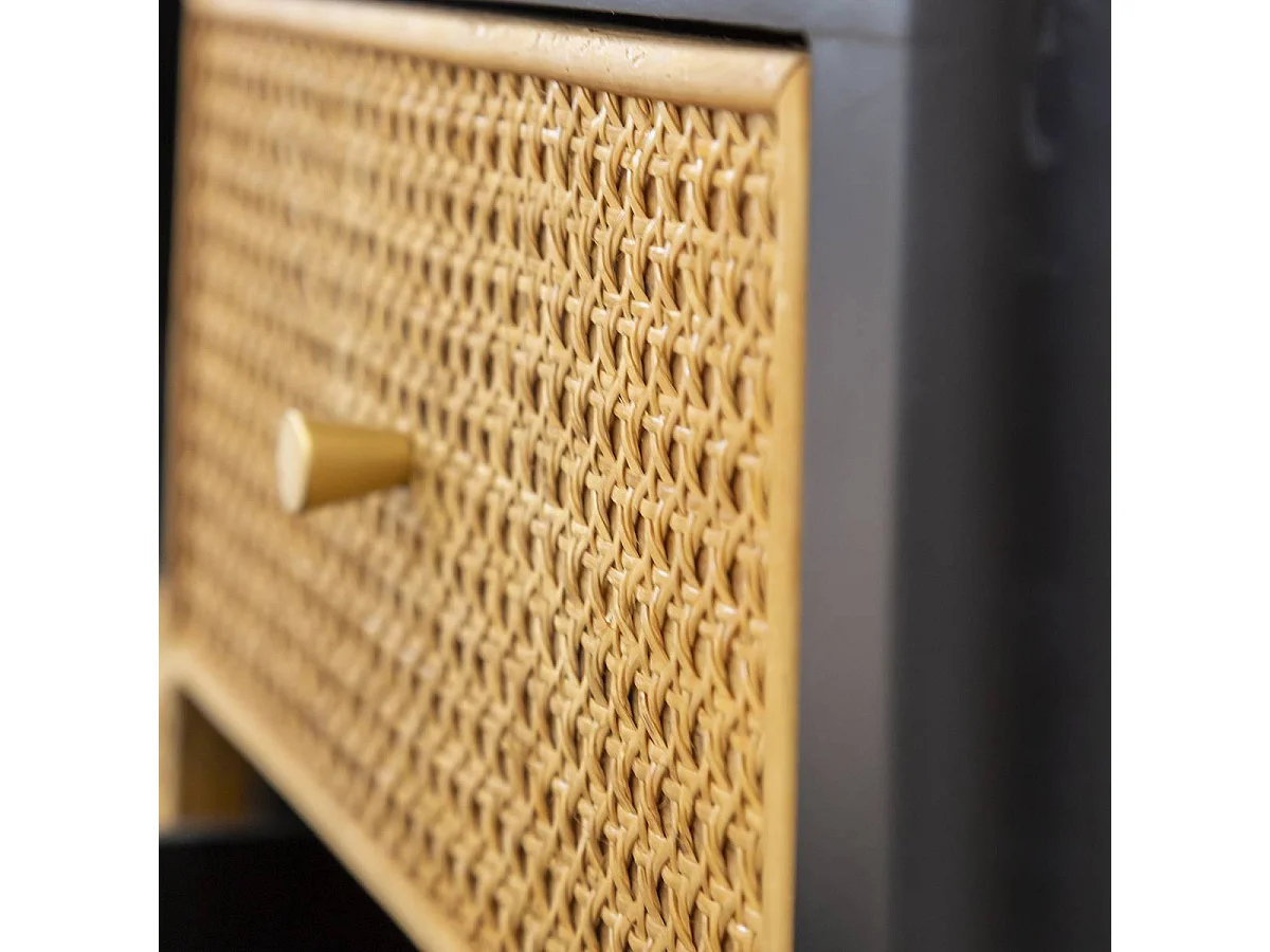 Meuble TV en cannage et métal Volterra