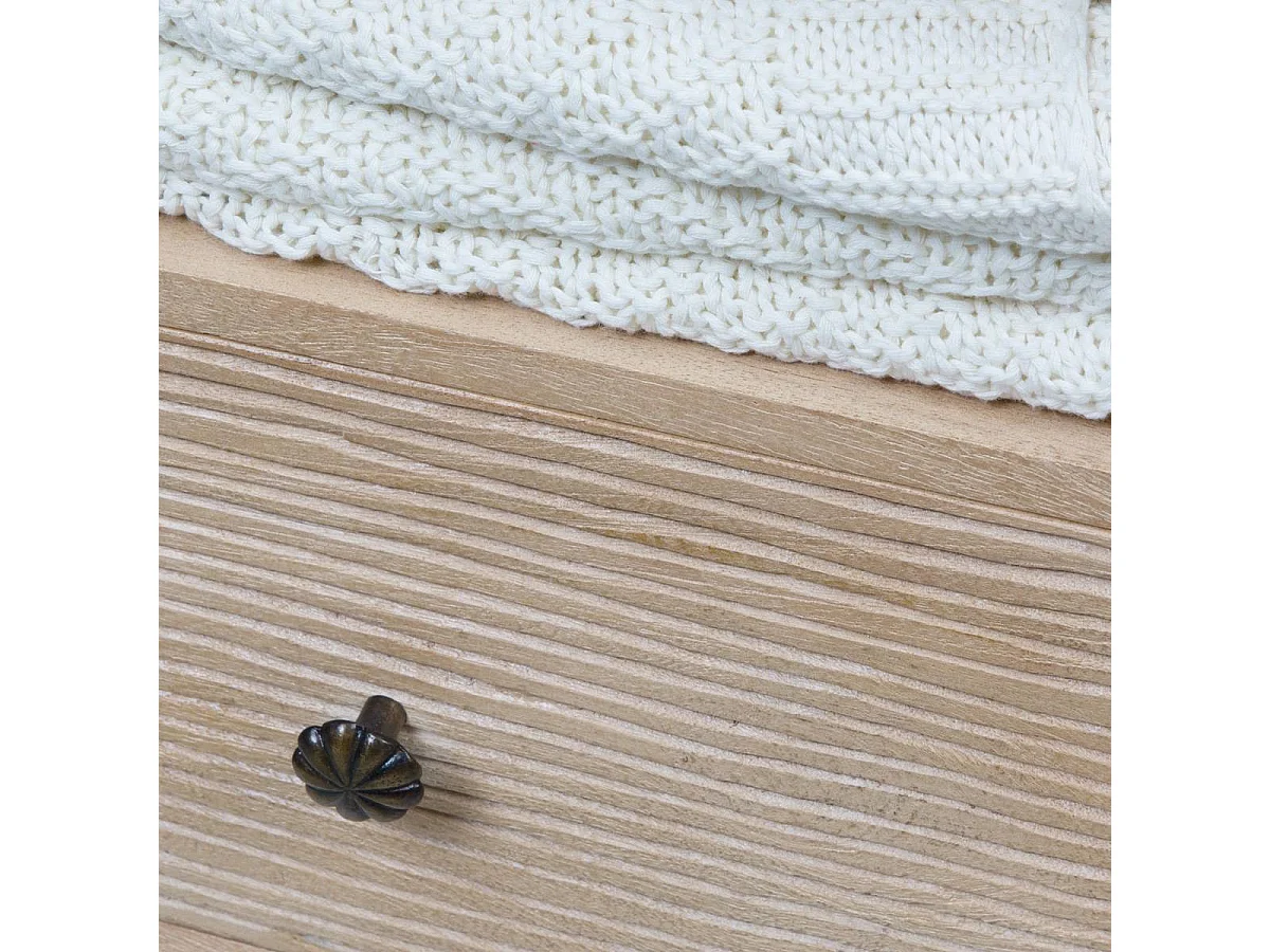 Meuble TV en bois de manguier blanchi Kamila