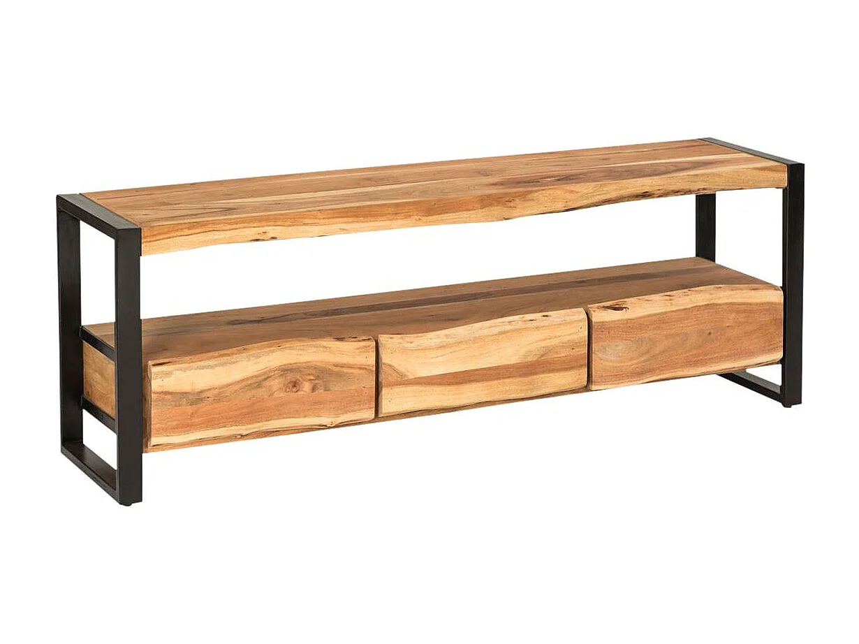 Meuble TV en bois d'acacia 3 tiroirs Tree