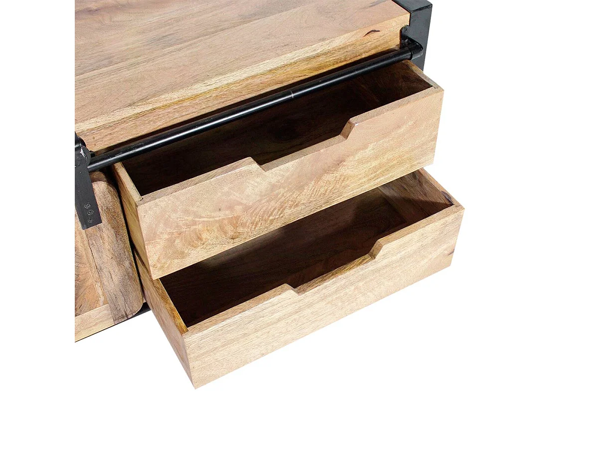 Meuble TV en bois de manguier 120 cm New-York