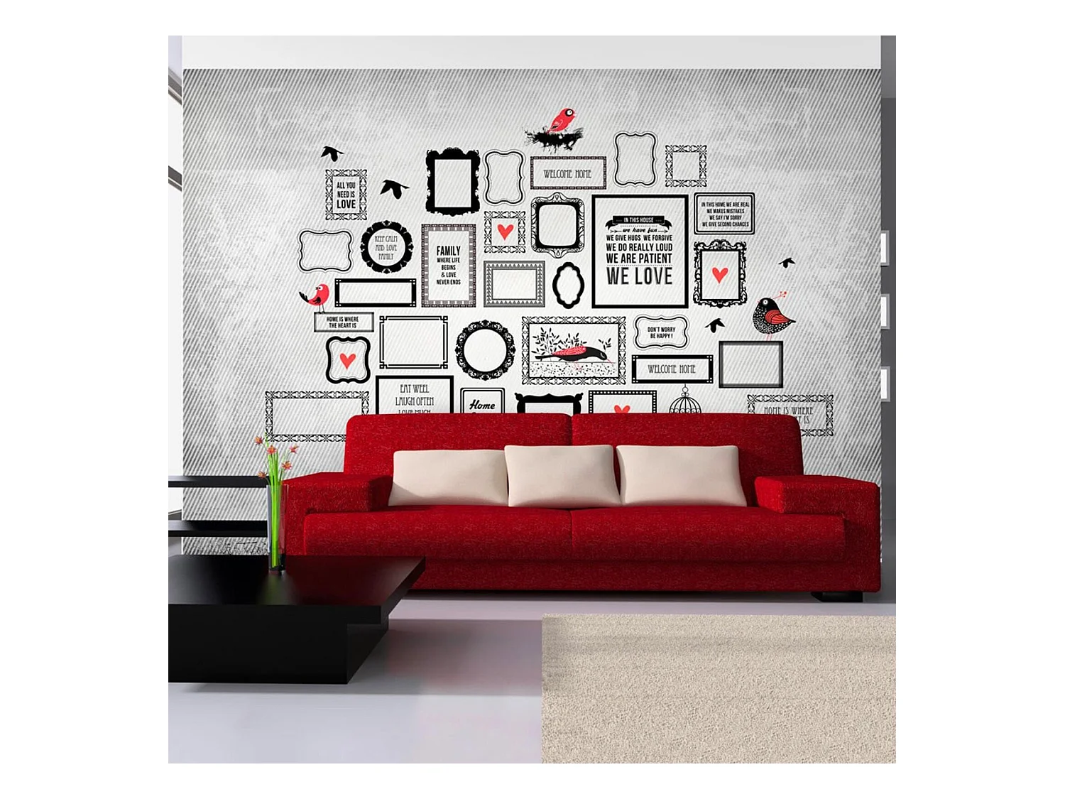 Papier peint devise de la famille - 300 x 210 cm
