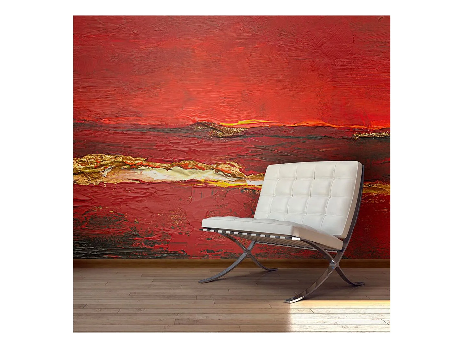 Papier peint vague d'or - 400 x 309 cm