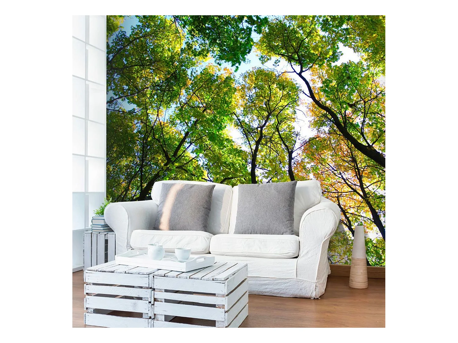 Papier peint regardant les arbres - 350 x 270 cm
