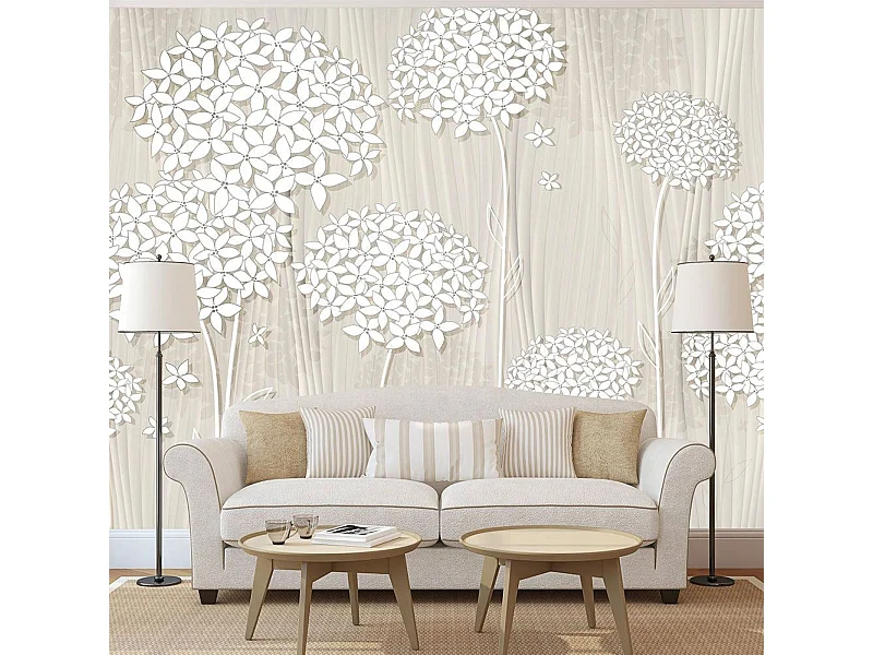 Papier peint délicatesse crémeuse - 350 x 245 cm