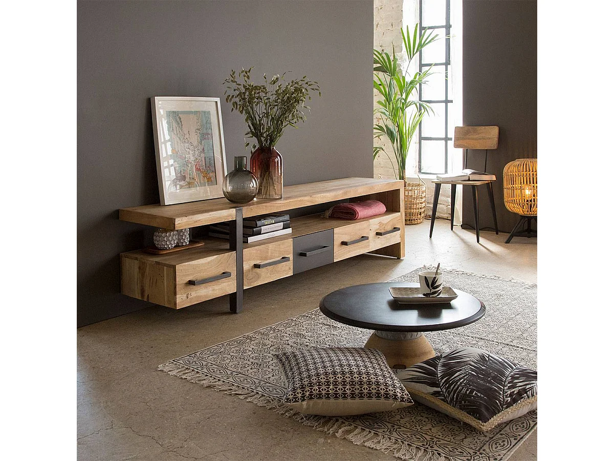 Meuble TV en bois d'acacia Praia