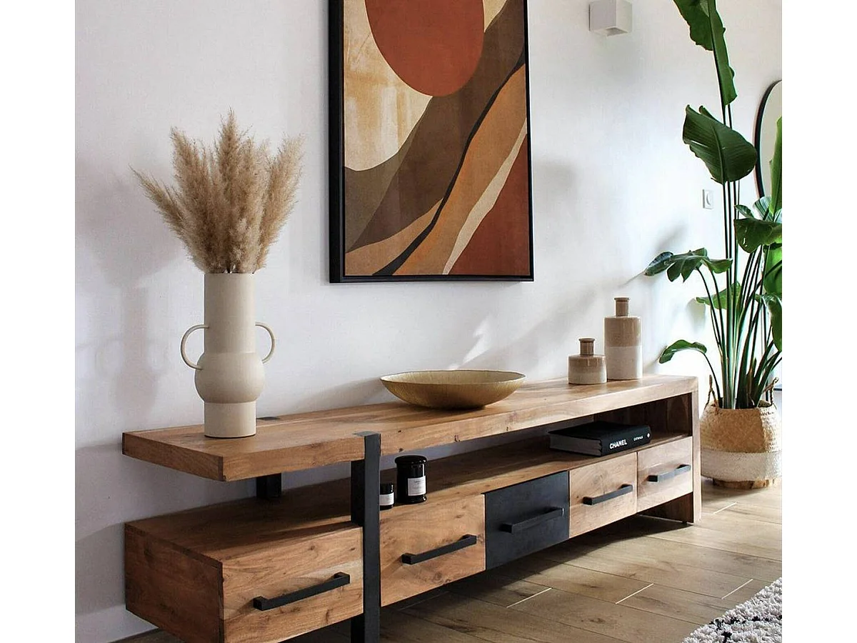 Meuble TV en bois d'acacia Praia