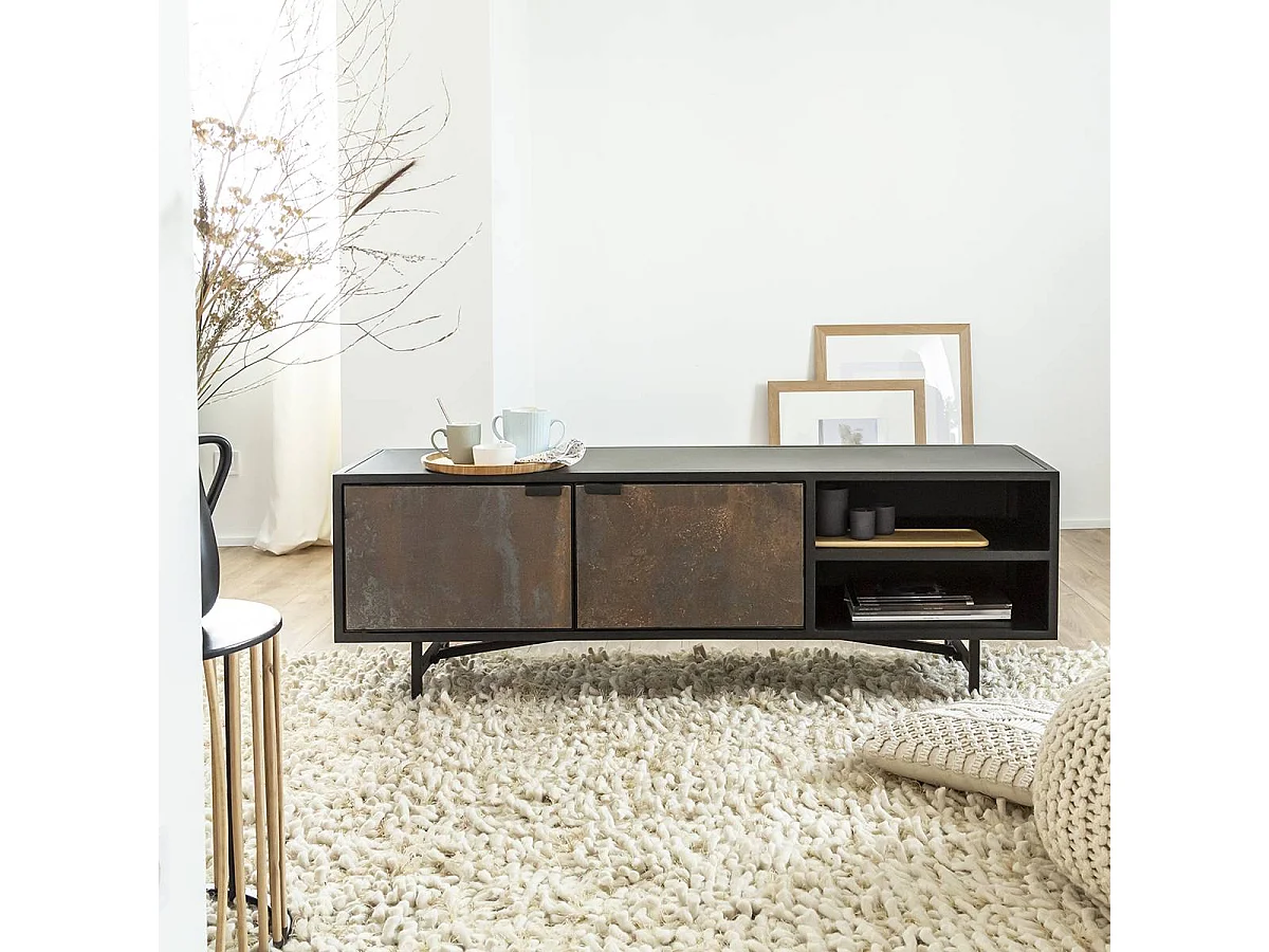 Meuble TV en métal industriel Claudine