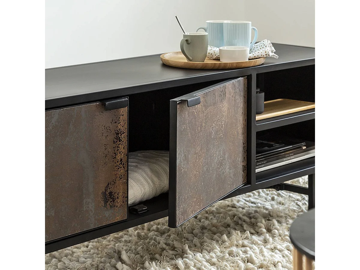 Meuble TV en métal industriel Claudine