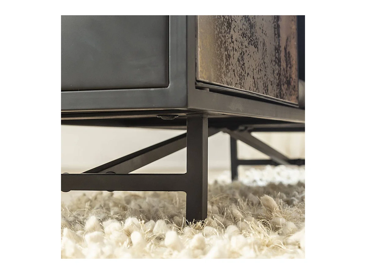 Meuble TV en métal industriel Claudine