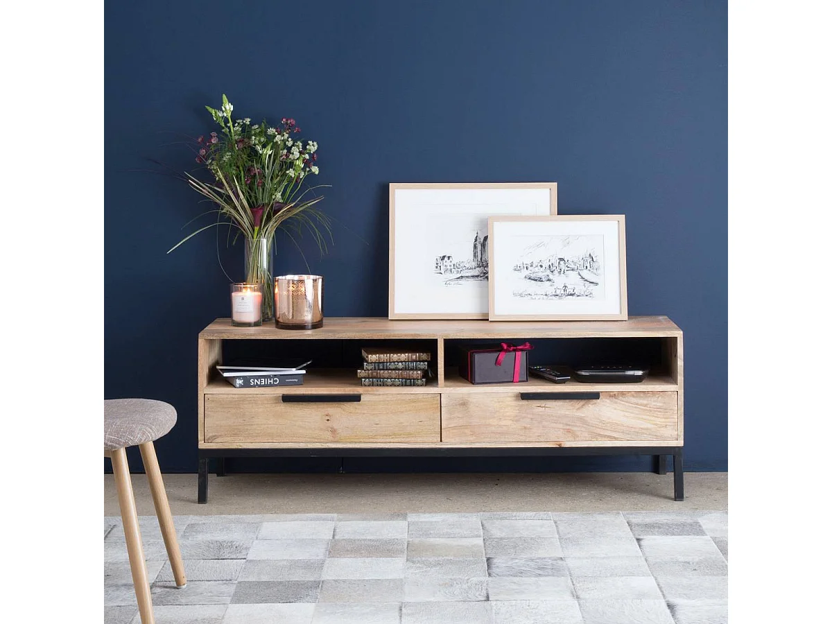 Meuble TV en bois de manguier Pia