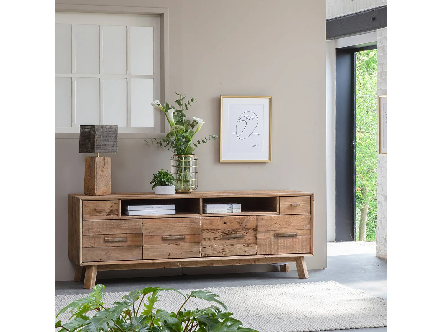 Meuble TV en bois recyclé 180 cm Blaise