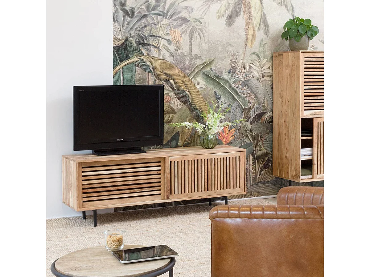 Meuble TV en bois d'acacia Salta