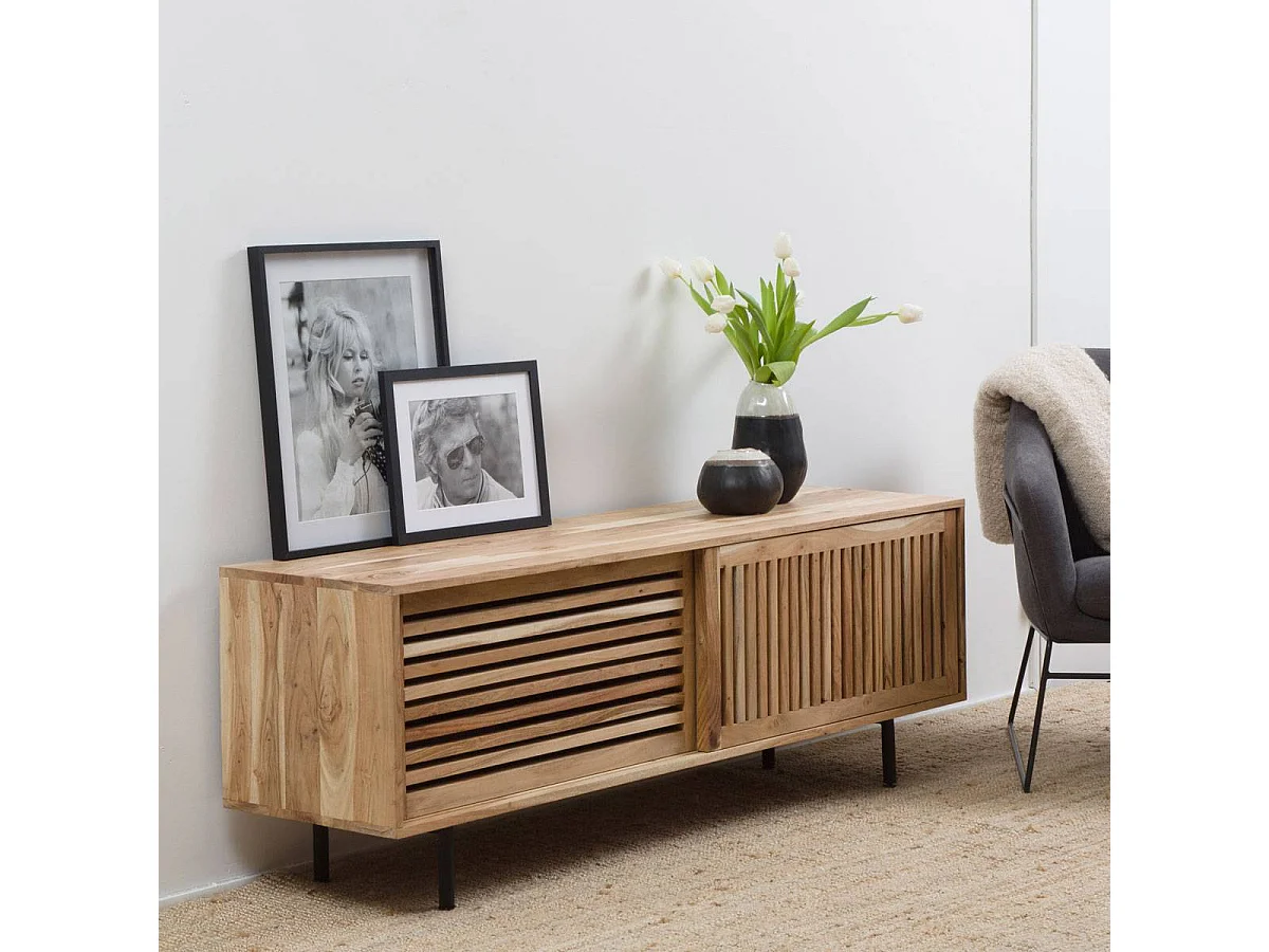 Meuble TV en bois d'acacia Salta