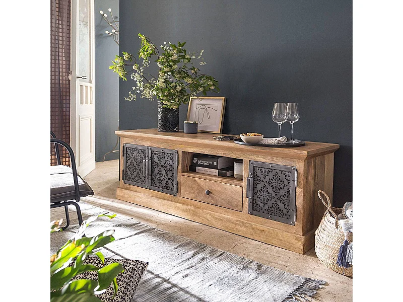 Meuble TV en bois de manguier Sahara