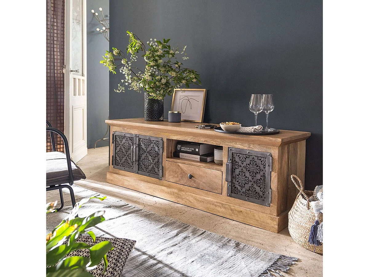 Meuble TV en bois de manguier Sahara