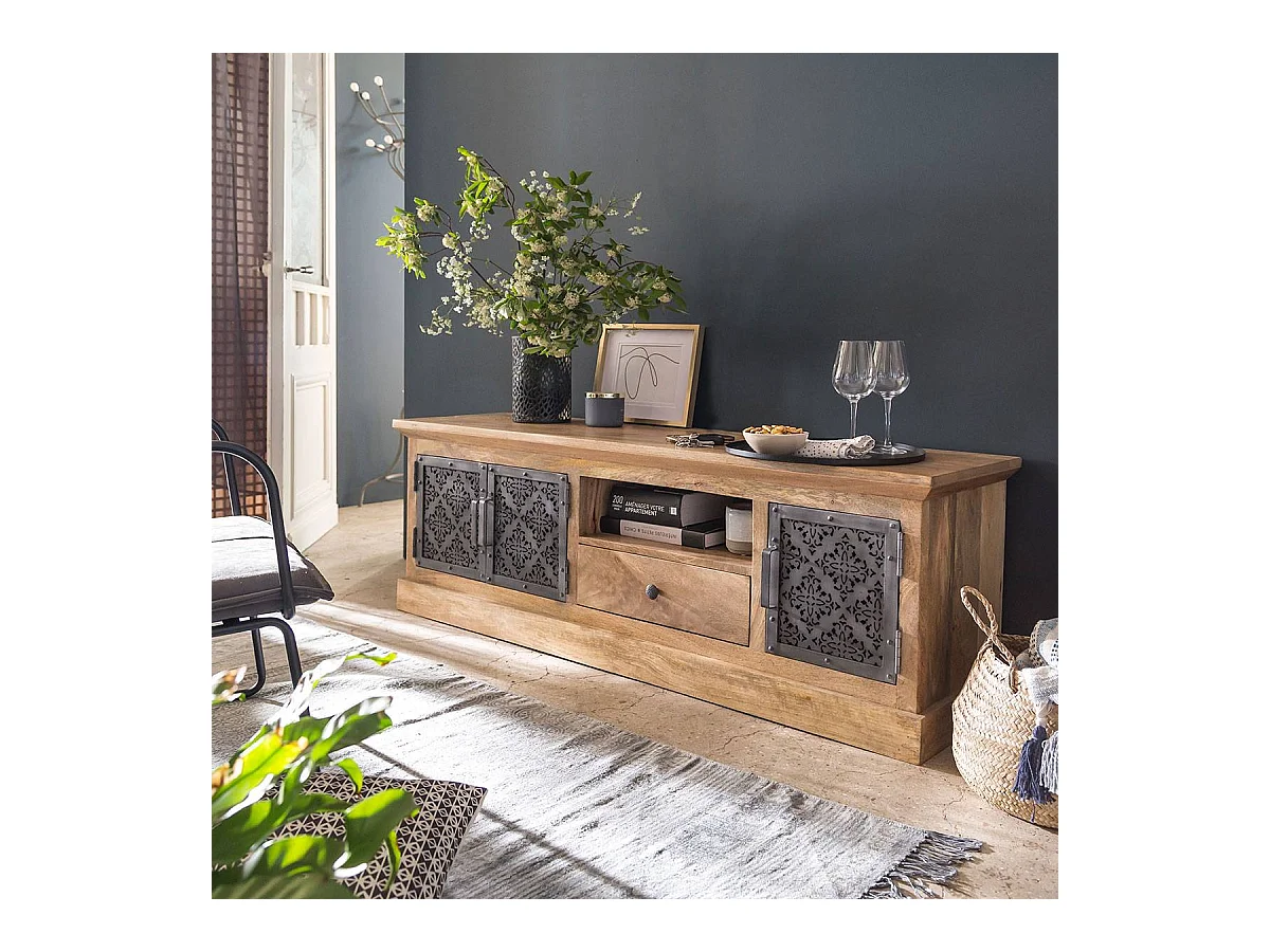 Meuble TV en bois de manguier Sahara