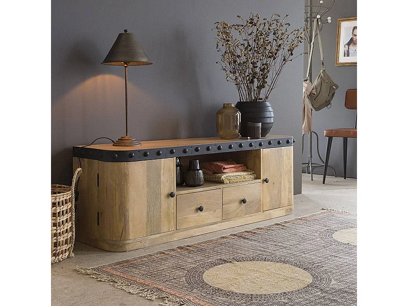 Meuble TV en bois de manguier Riga