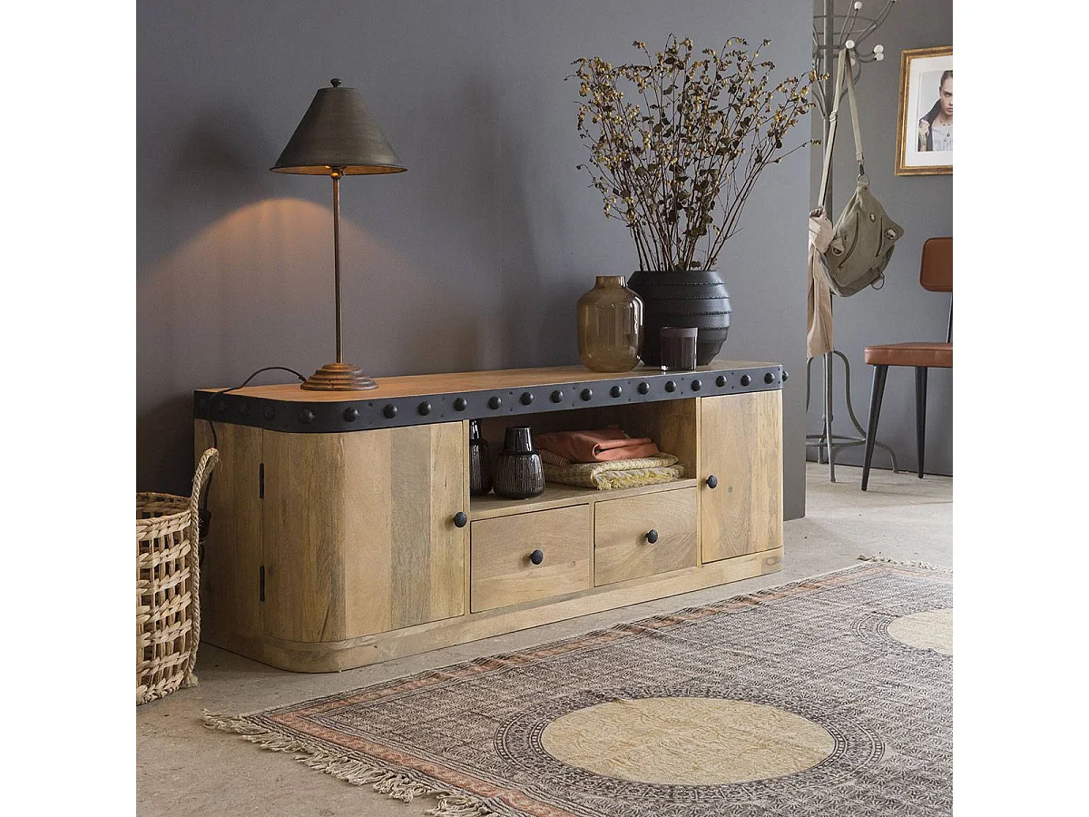 Meuble TV en bois de manguier Riga