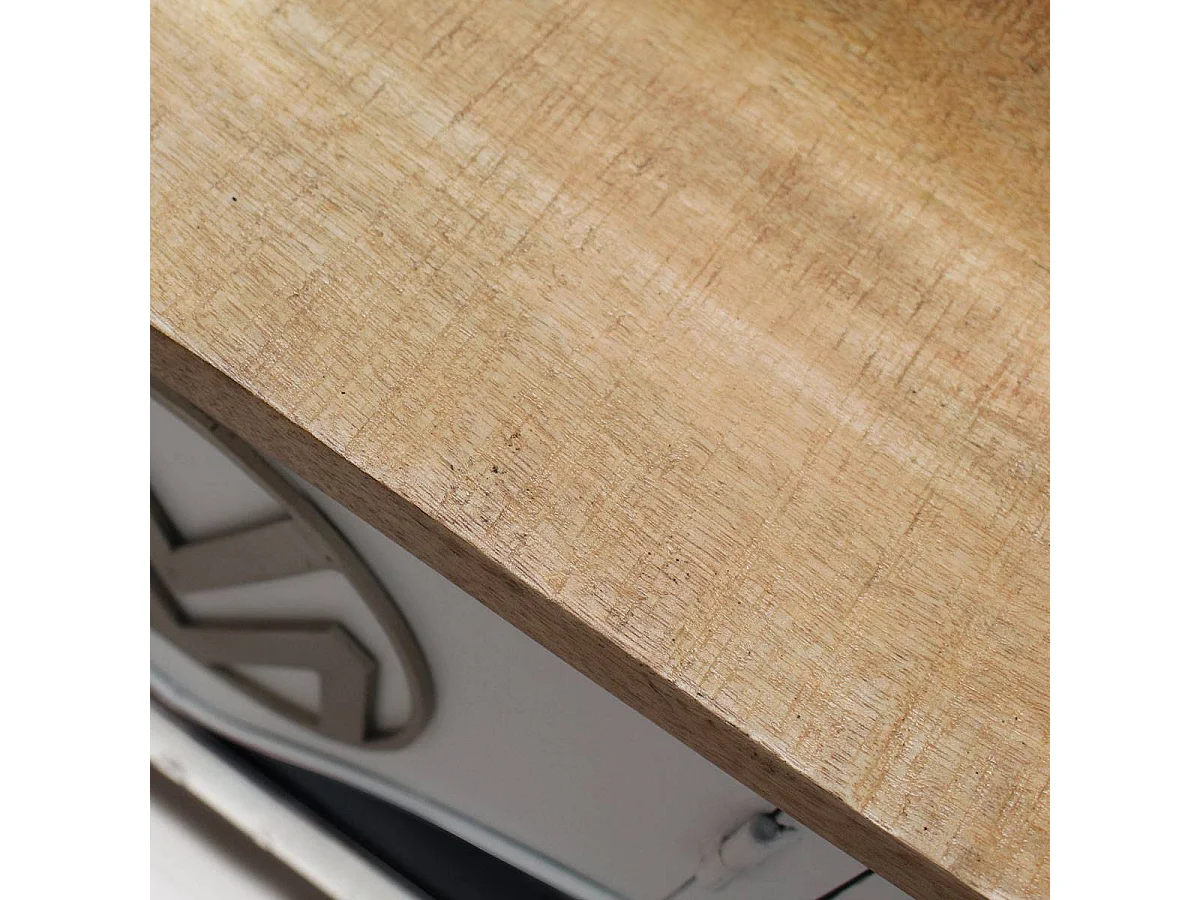 Meuble TV noir avec plateau en bois de manguier Combi