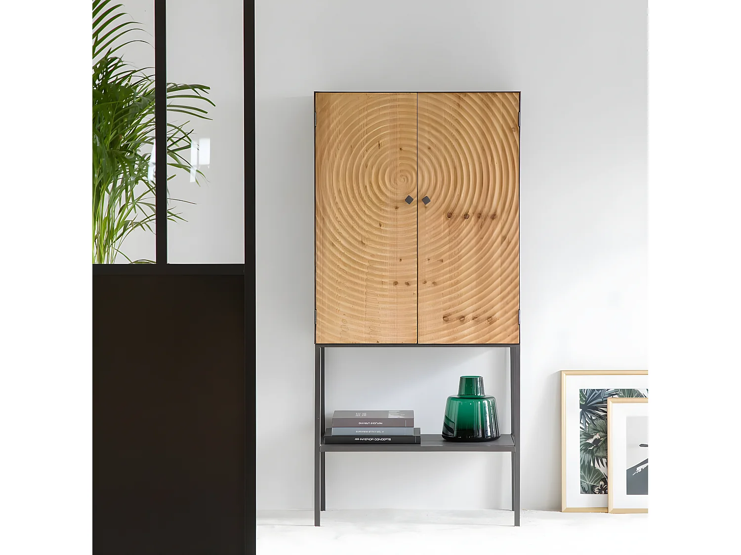 Armoire en pin et métal Rondin