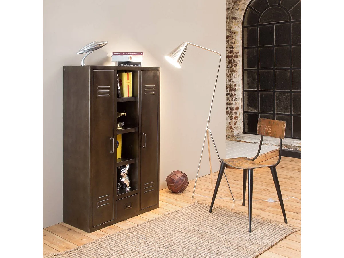 Armoire en métal noir 2 portes Locker
