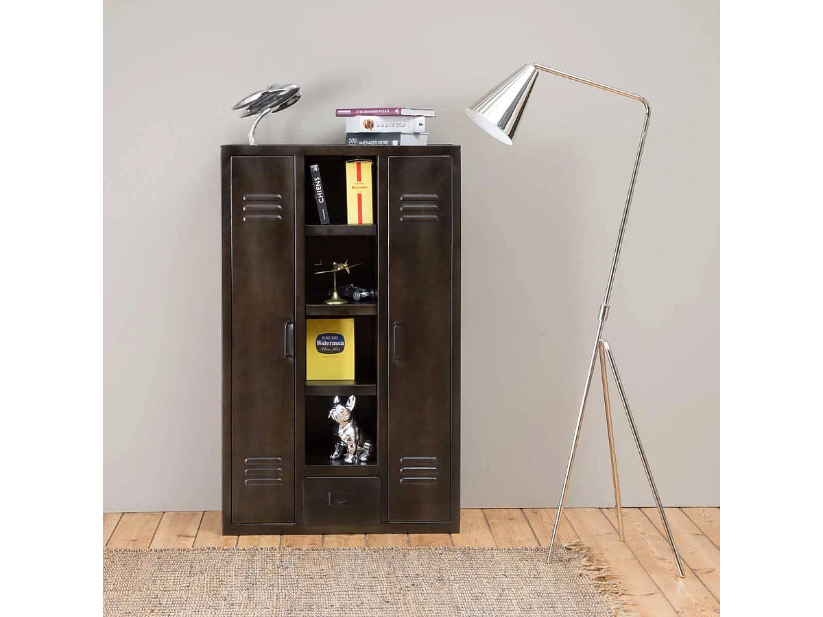 Armoire en métal noir 2 portes Locker