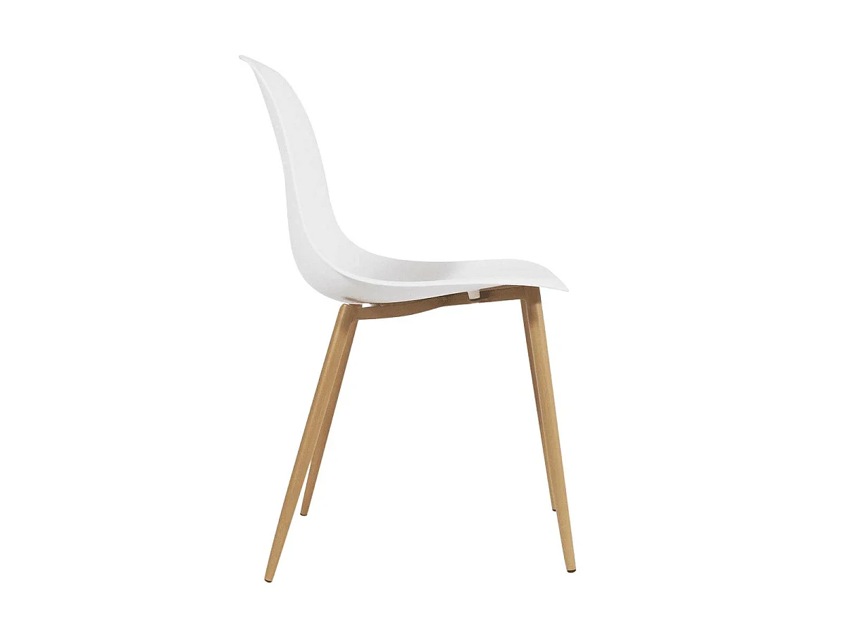 Chaise scandinave blanc pieds compas Marius (lot de 2)