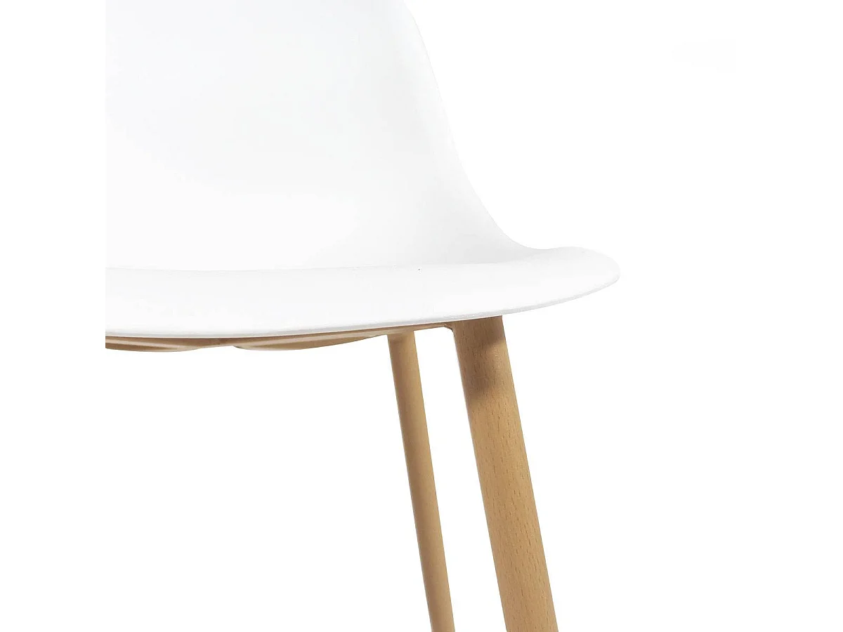 Chaise scandinave blanc pieds compas Marius (lot de 2)