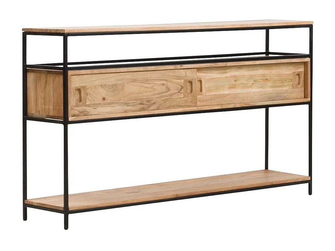 Console en bois d'acacia et métal Montréal