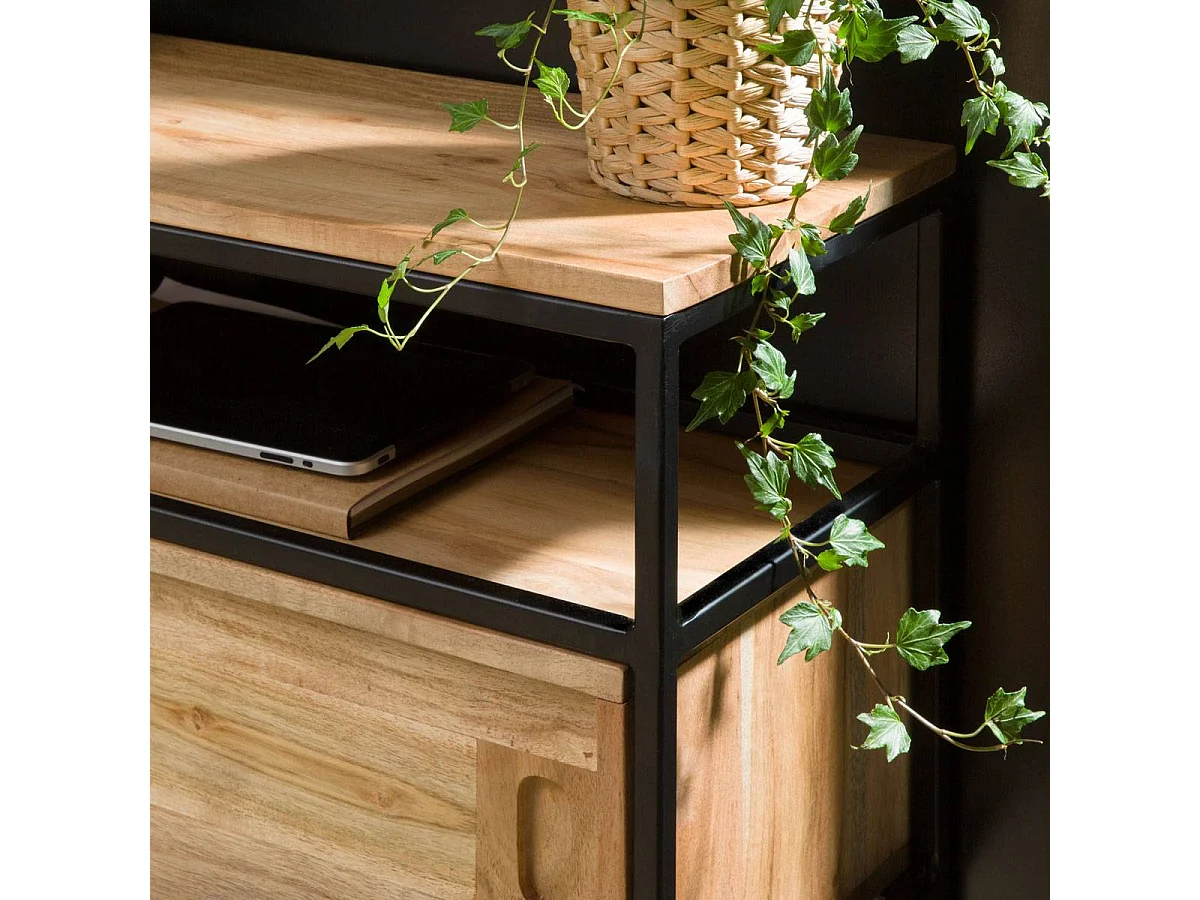 Console en bois d'acacia et métal Montréal