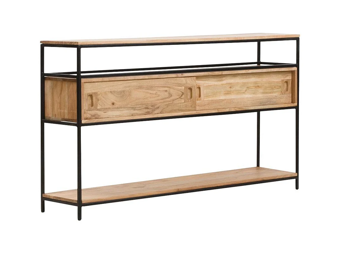 Console en bois d'acacia et métal Montréal