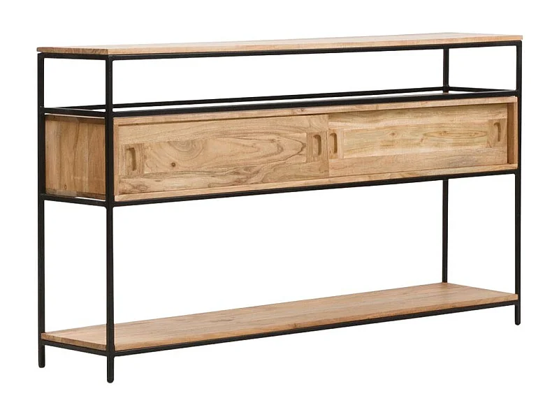 Console en bois d'acacia et métal Montréal