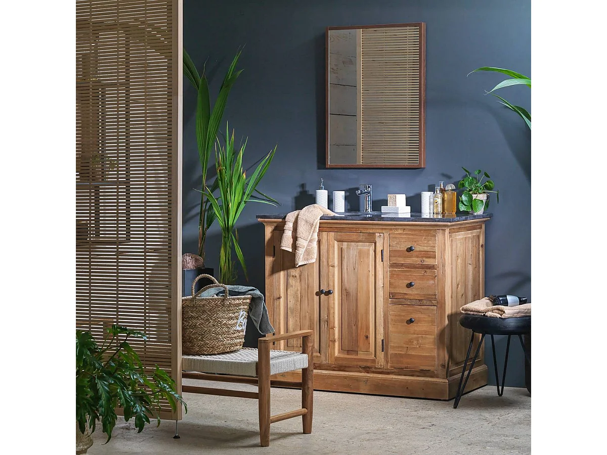 Meuble sous vasque en bois recyclé April