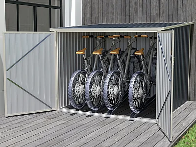 Galvanised steel bike shed - anthracite grey - 4 m² - for 4 bikes - NIKI