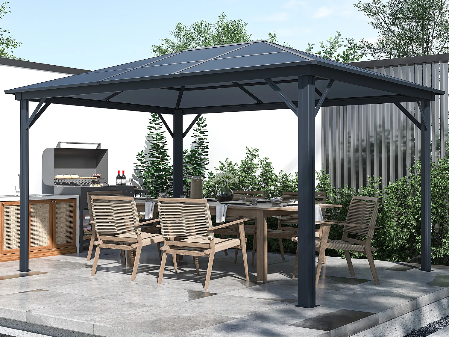 Pergola 3 x 3,95 m 11,8 m² in Alluminio - RADELA