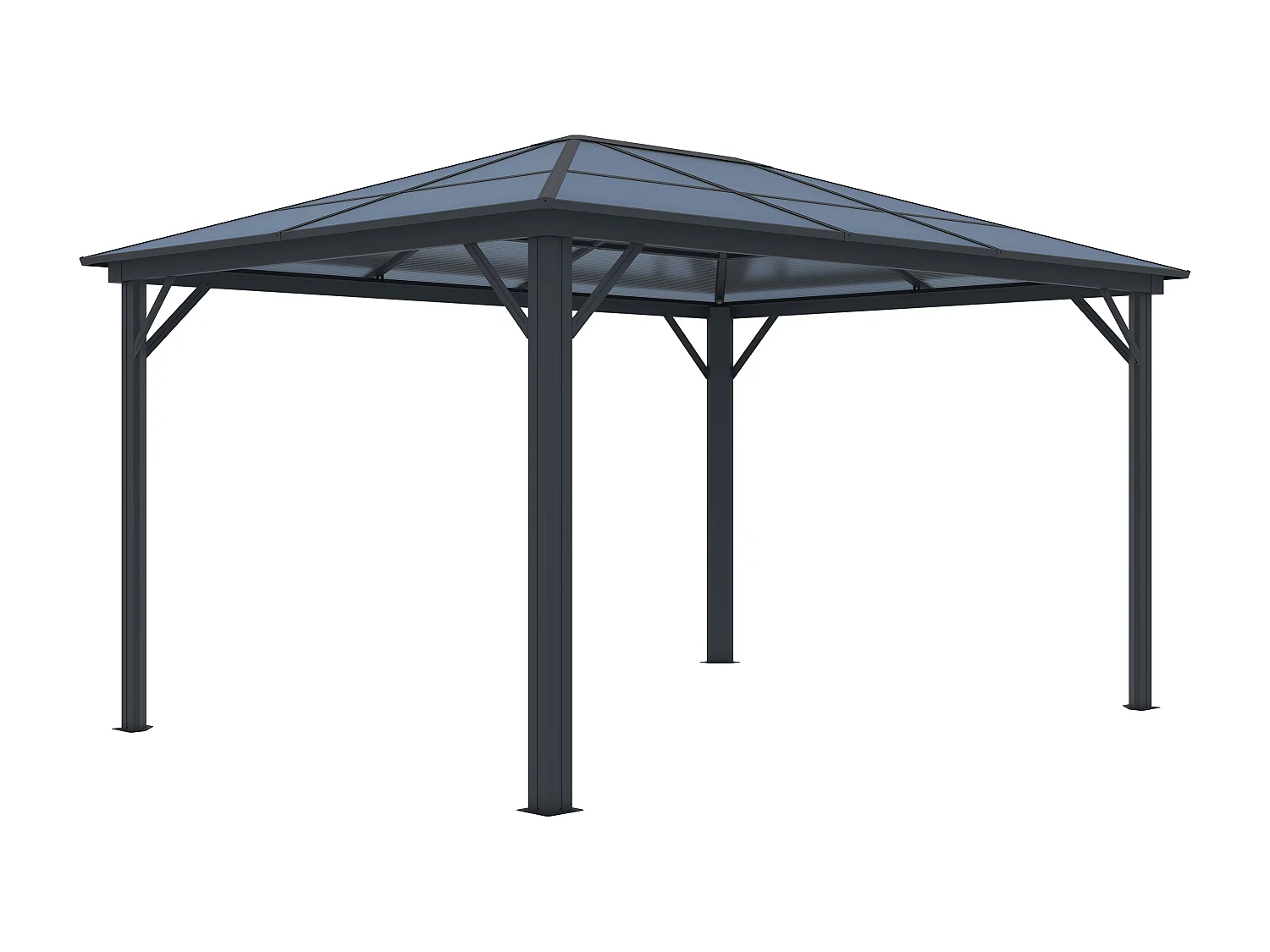 Pérgula gazebo em alumínio 3 x 3,95 m 11,8 m² - RADELA