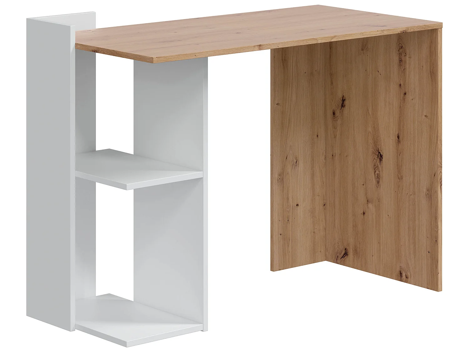 Bureau Llanes 2 niches bois/blanc, 100 cm