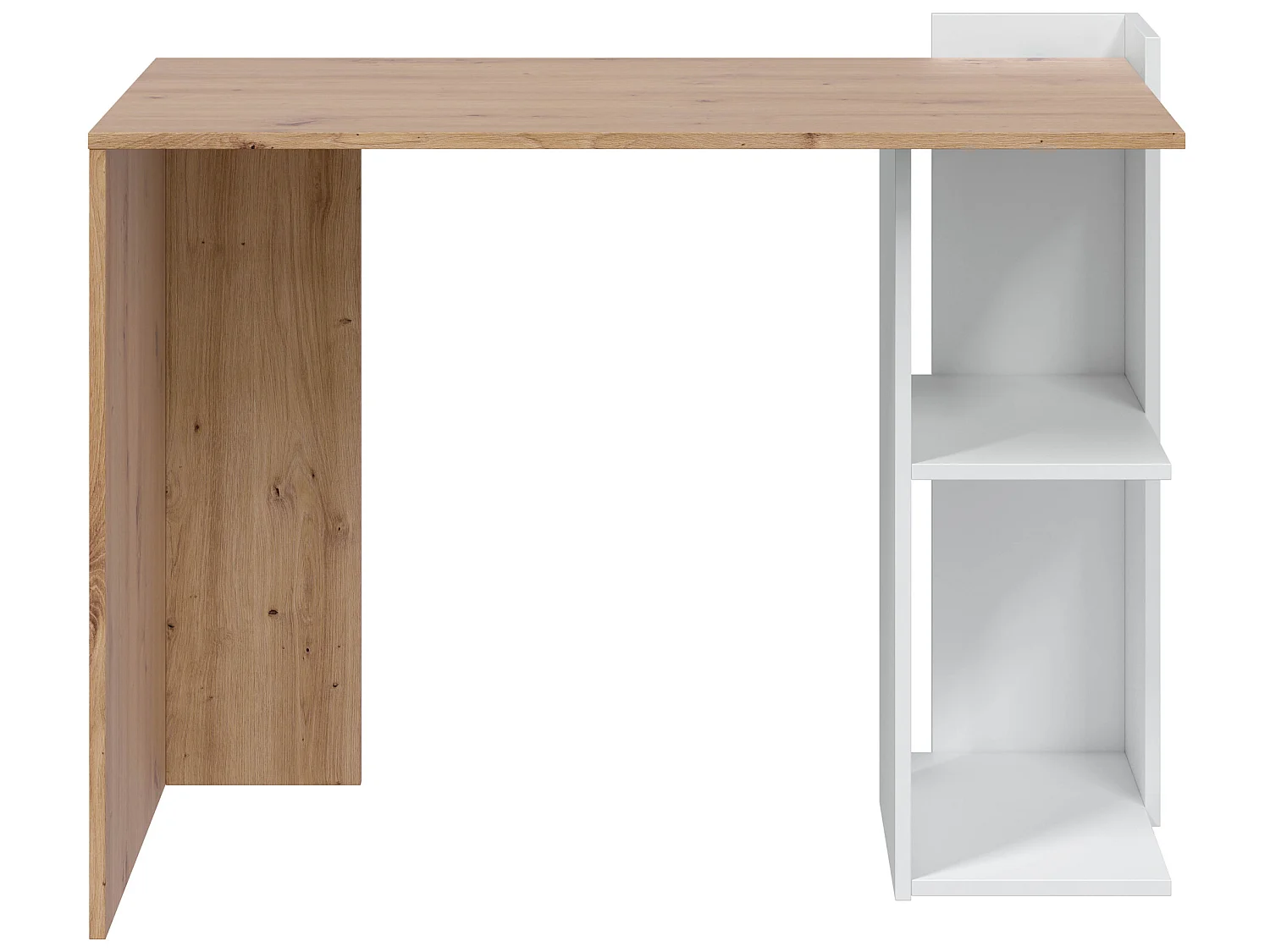 Bureau Llanes 2 niches bois/blanc, 100 cm