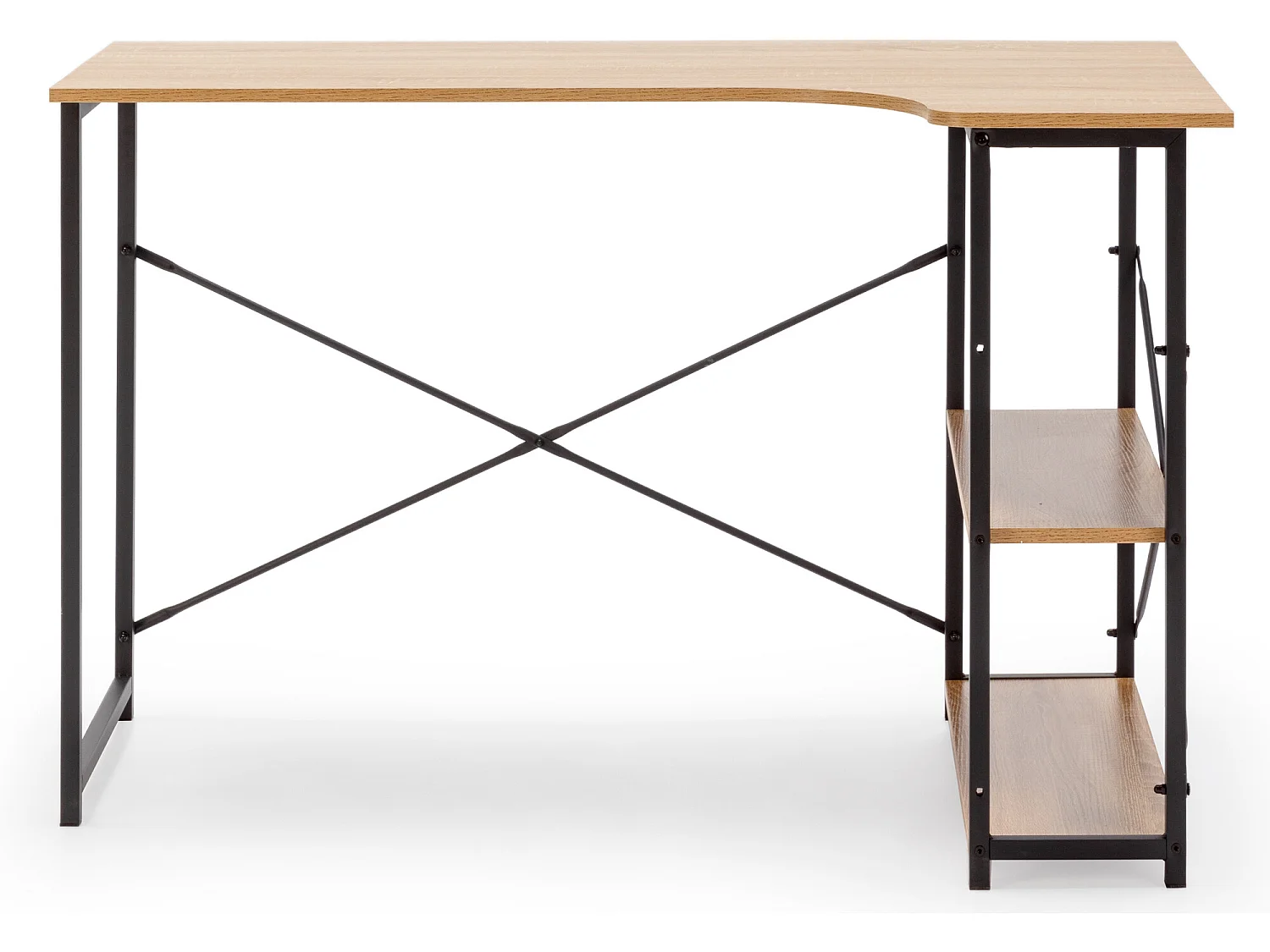 Scrivania Juani 2 ripiano nera, 120 cm (larghezza)