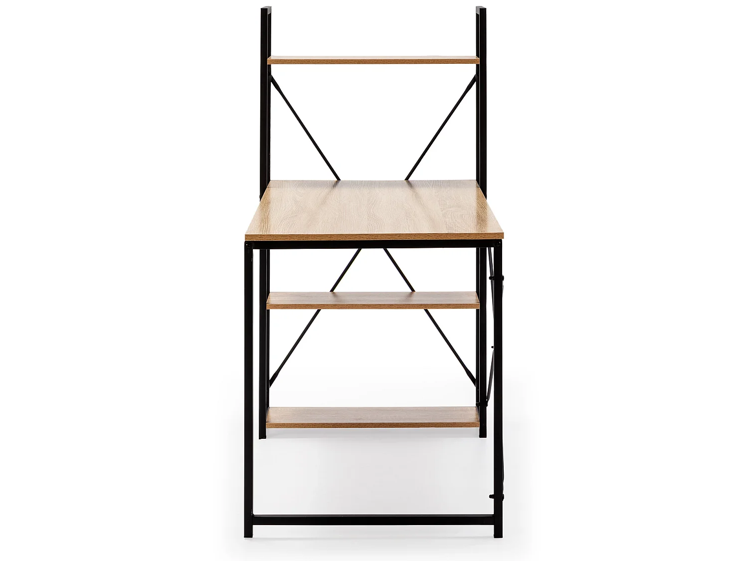 Bureau Lidia met 3 zwarte planken, industriële stijl, 120 cm.