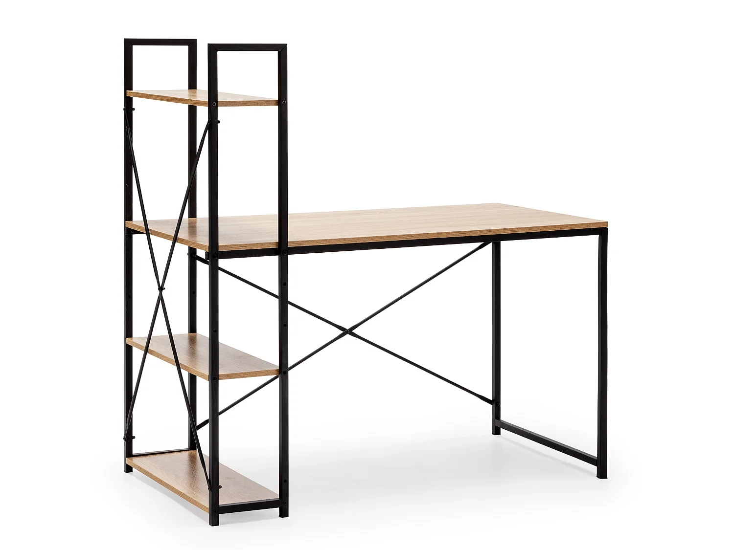 Schreibtisch Lidia 3 Regale schwarz