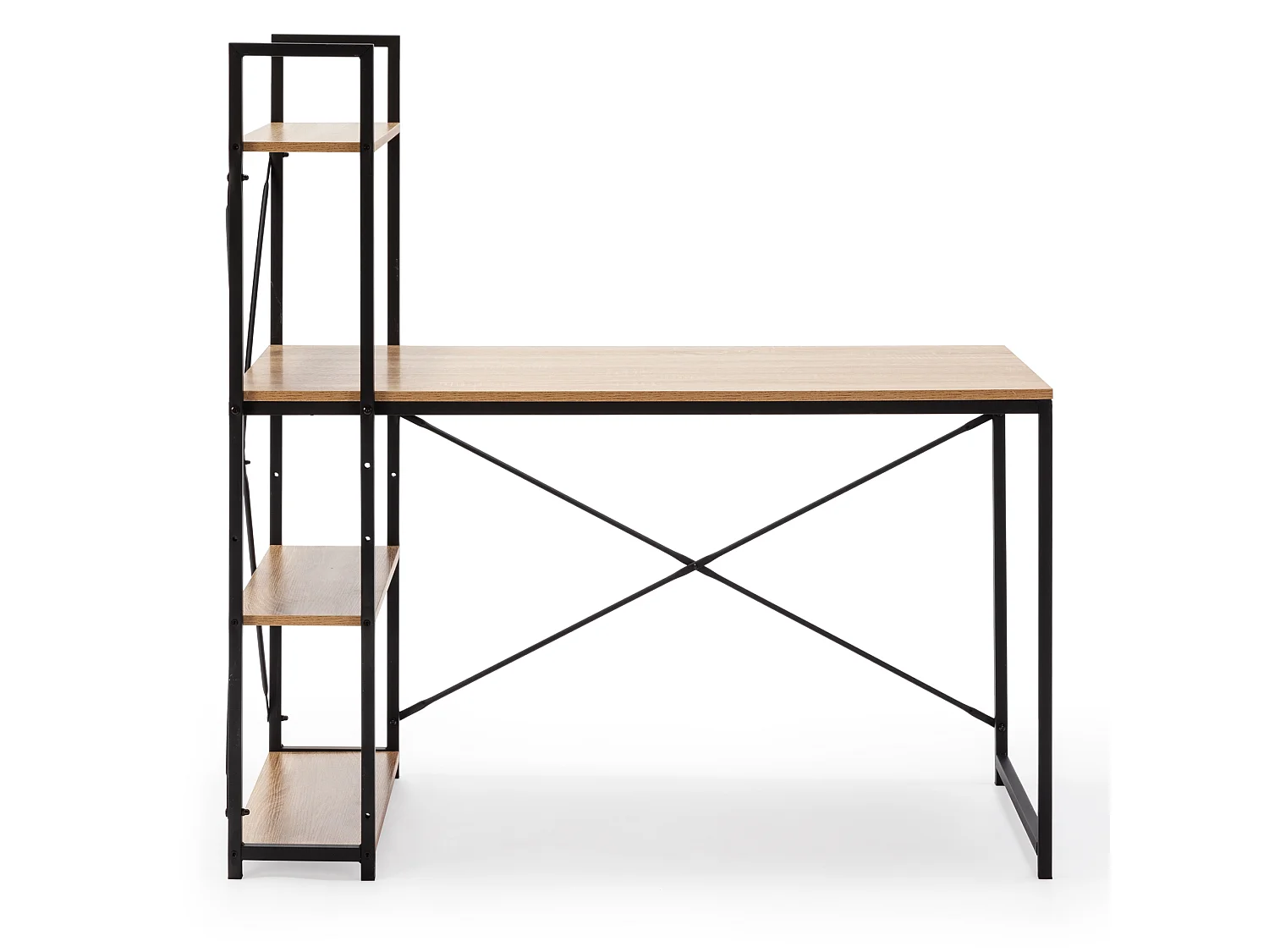 Schreibtisch Lidia 3 Regale schwarz