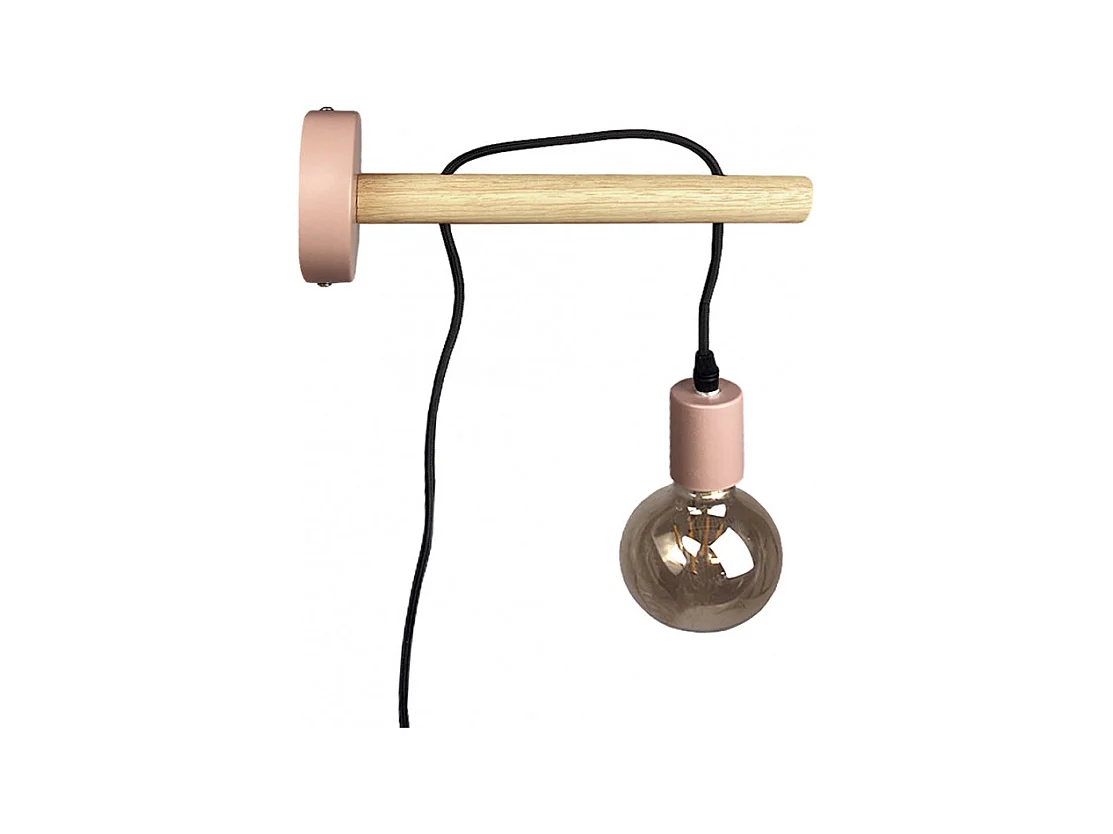 Applique murale pendante en bois et métal rose - FELO 1242