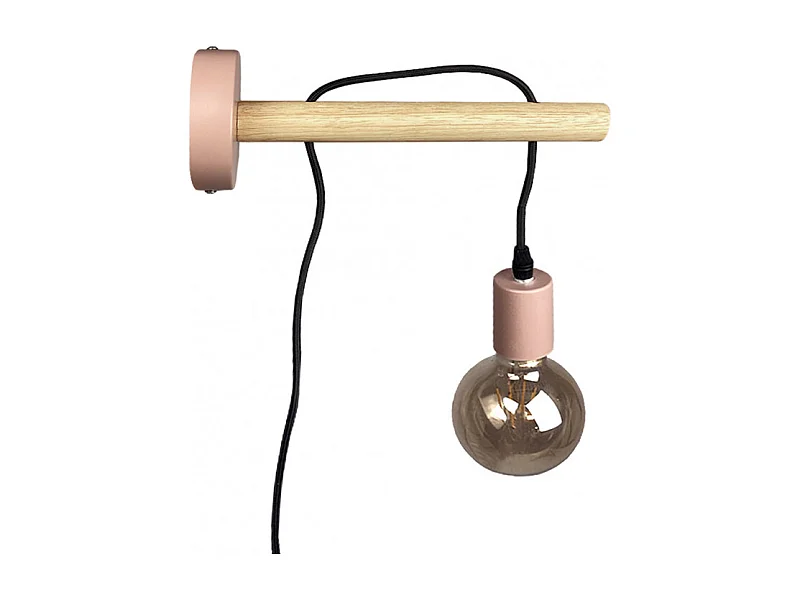 Applique murale pendante en bois et métal rose - FELO 1242