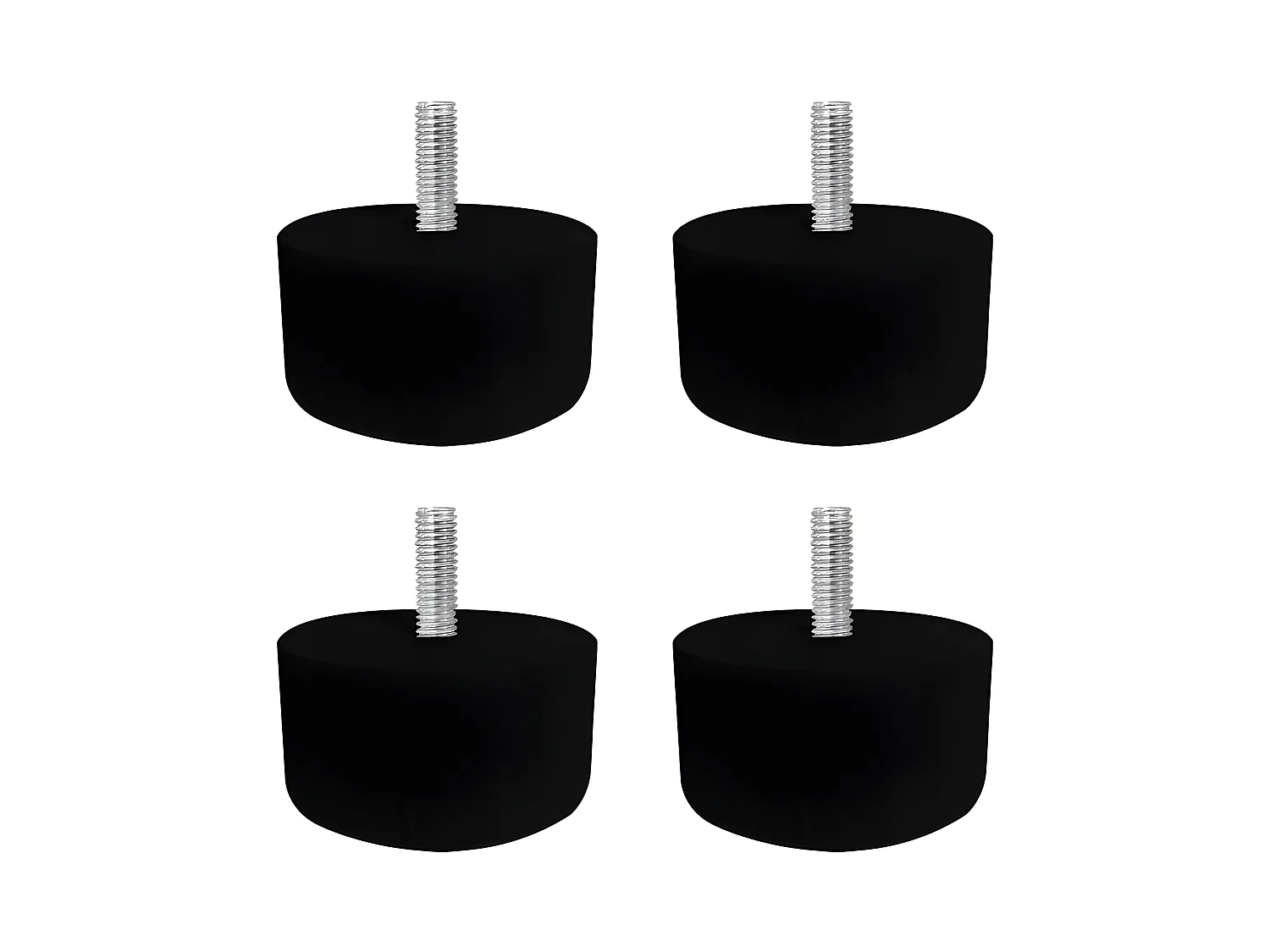 Lot de 4 pieds de meuble noir 3x6 rond bois de hêtre - PIEDS DE LIT